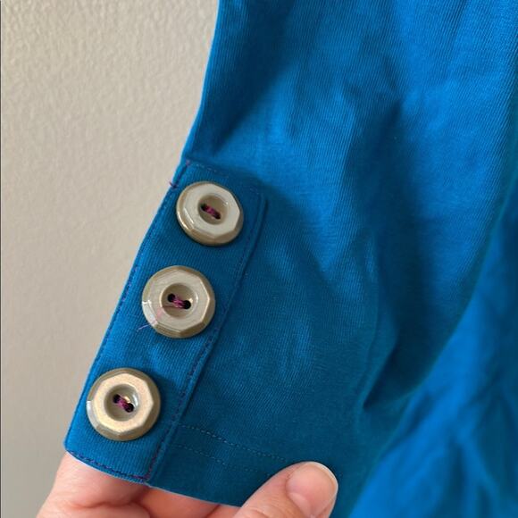 Matilda Jane Blue Fitted Buttoned Blouse - Picture 3 of 5